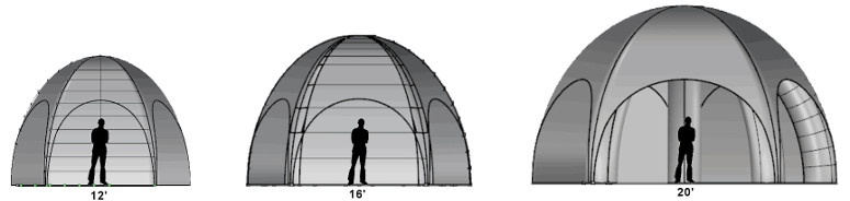Available tent sizes